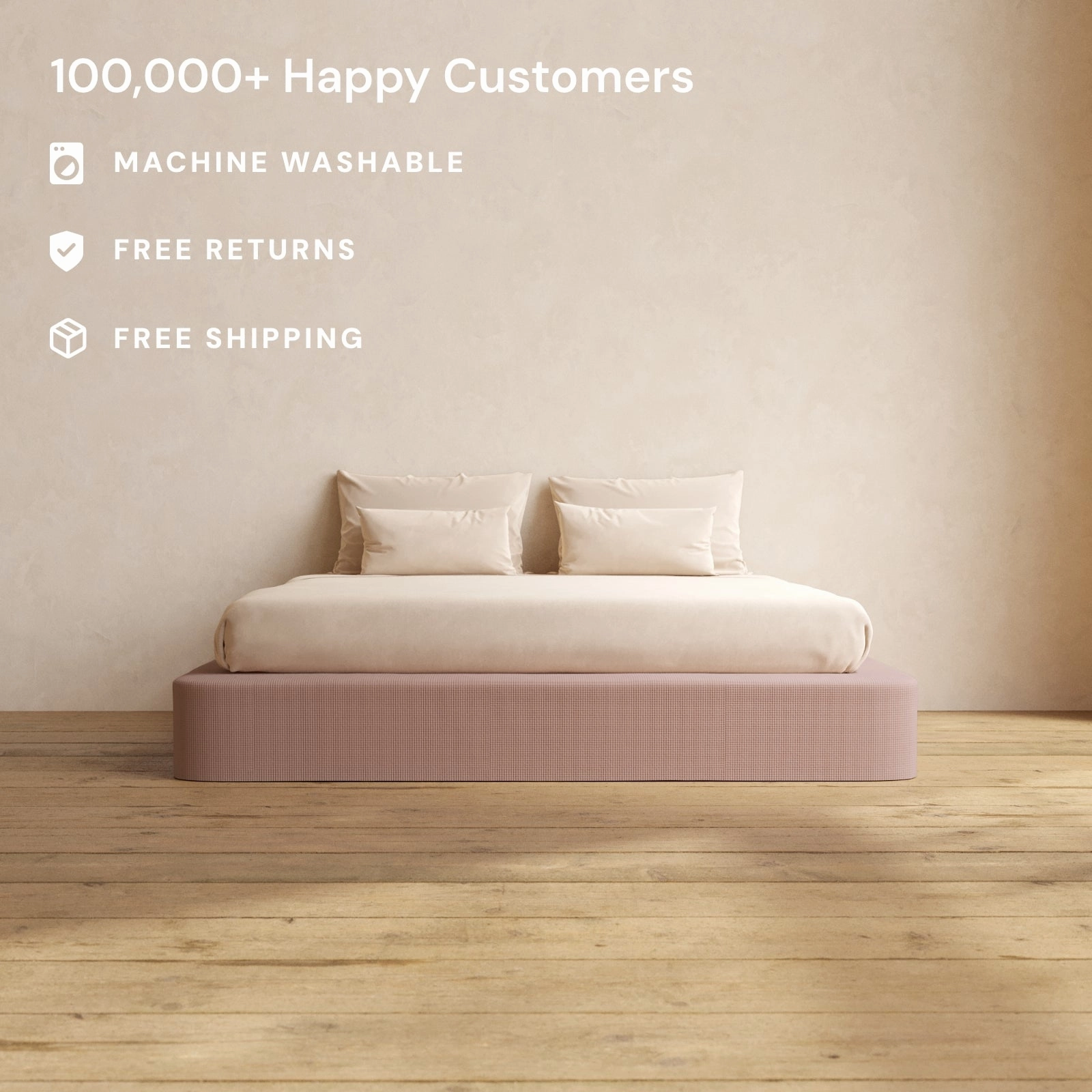 Slipcover Only - King Upholstered Platform Bed | Mizu Weave in Sakura