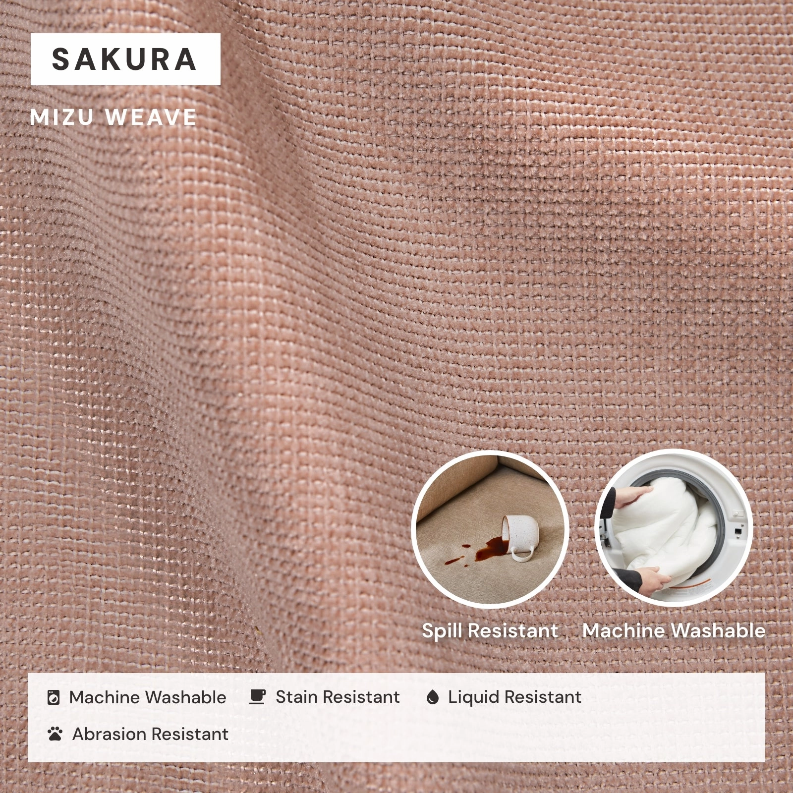 Slipcover Only - King Upholstered Platform Bed | Mizu Weave in Sakura