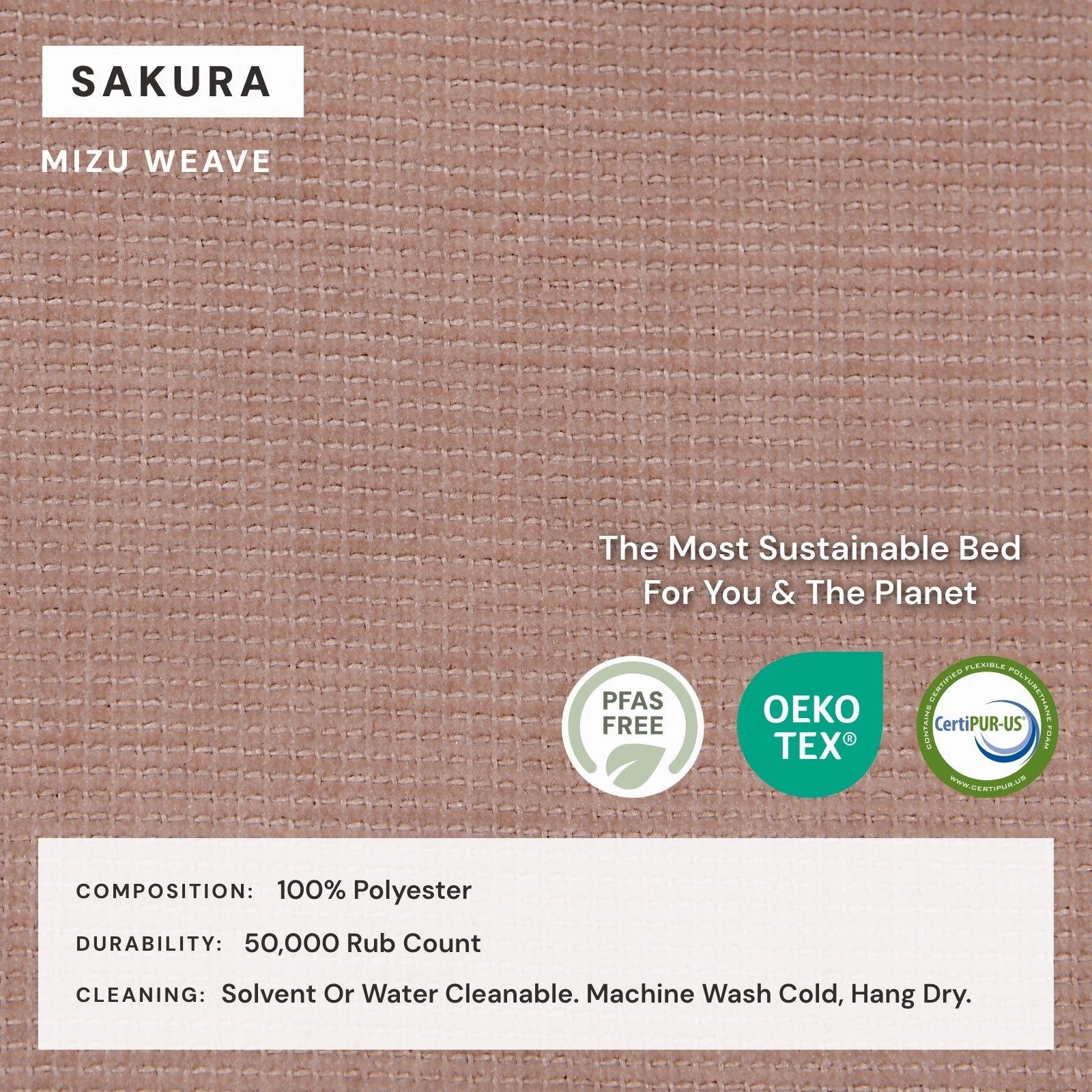 Slipcover Only - King Upholstered Platform Bed | Mizu Weave in Sakura