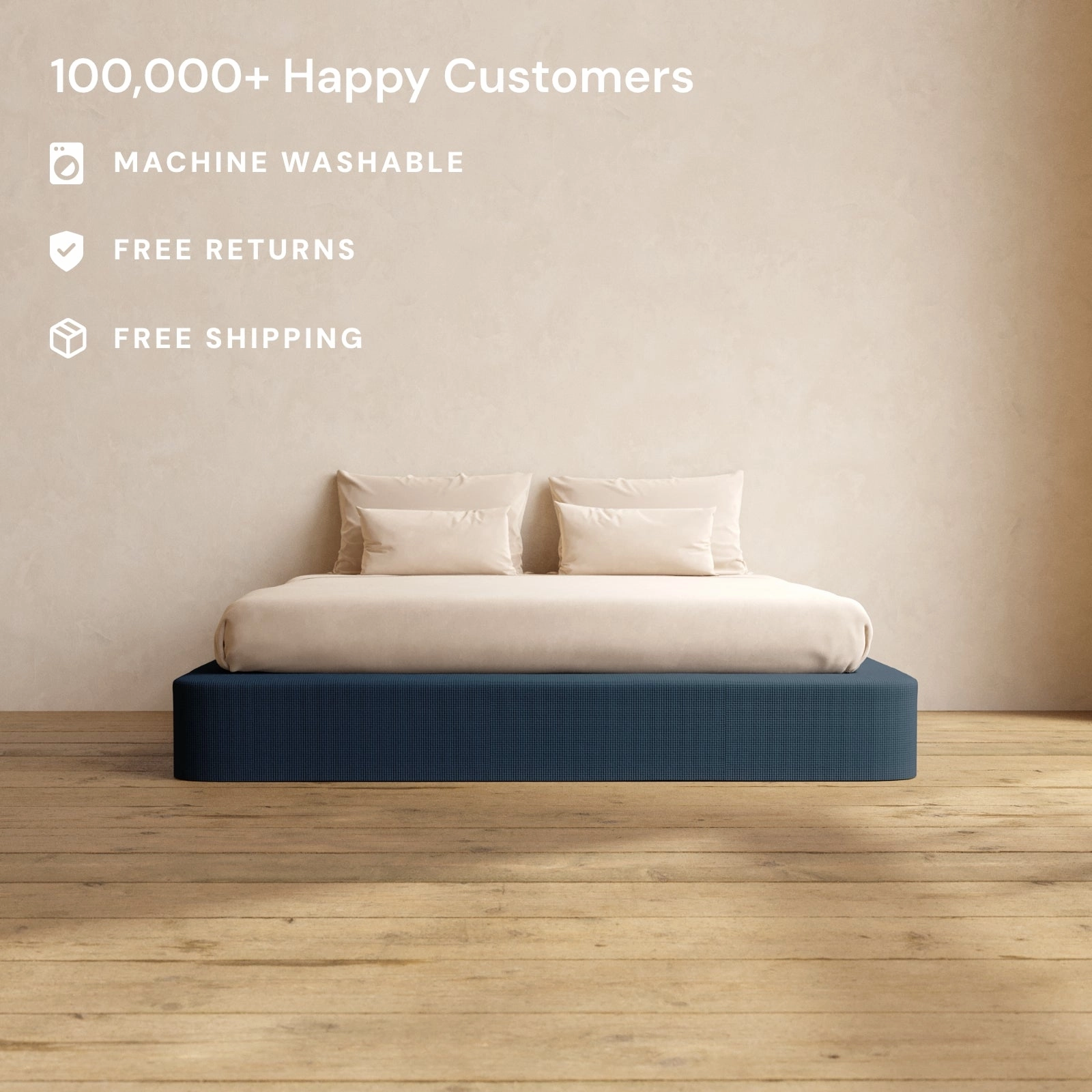Slipcover Only - King Upholstered Platform Bed | Mizu Weave in Sumi
