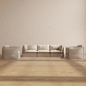 Slipcover Only - Modular Performance 3-Seater Sofa   Armchair Set | Blended Weave in Oat