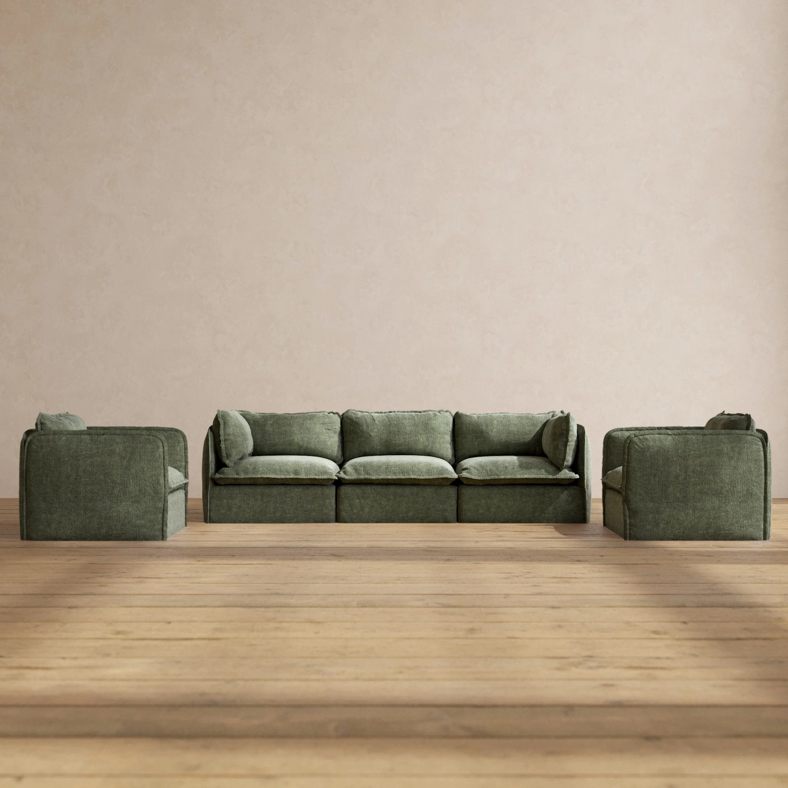 Slipcover Only - Modular Performance 3-Seater Sofa   Armchair Set | Heirloom Velvet in Willow