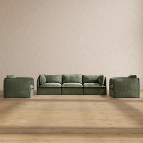 Slipcover Only - Modular Performance 3-Seater Sofa   Armchair Set | Heirloom Velvet in Willow