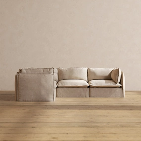 Slipcover Only - Modular Performance 4-Seater Corner Sectional | Blended Weave in Oat