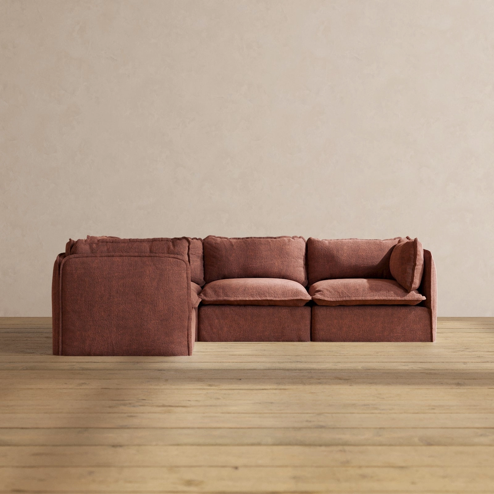 Slipcover Only - Modular Performance 4-Seater Corner Sectional | Heirloom Velvet in Chestnut