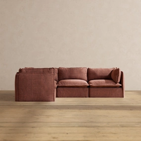 Slipcover Only - Modular Performance 4-Seater Corner Sectional | Heirloom Velvet in Chestnut