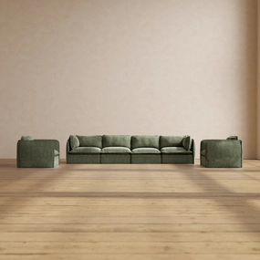 Slipcover Only - Modular Performance 4-Seater Sofa   Armchair Set | Heirloom Velvet in Willow