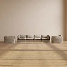 Slipcover Only - Modular Performance 4-Seater Sofa   Armchair Set | Luxury Velvet in Dune