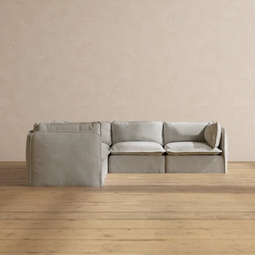 Slipcover Only - Modular Performance 5-Seater Corner Sectional | Plush Weave in Cloud