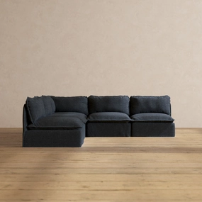 Slipcover Only - Modular Performance 5-Seater Open-Ends Corner Sectional | Blended Weave in Indigo
