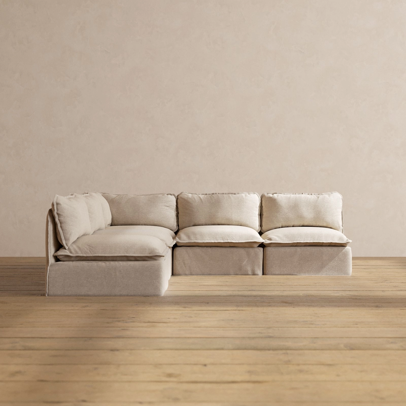 Slipcover Only - Modular Performance 5-Seater Open-Ends Corner Sectional | Blended Weave in Oat
