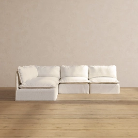 Slipcover Only - Modular Performance 5-Seater Open-Ends Corner Sectional | Knit Boucle in Mousse