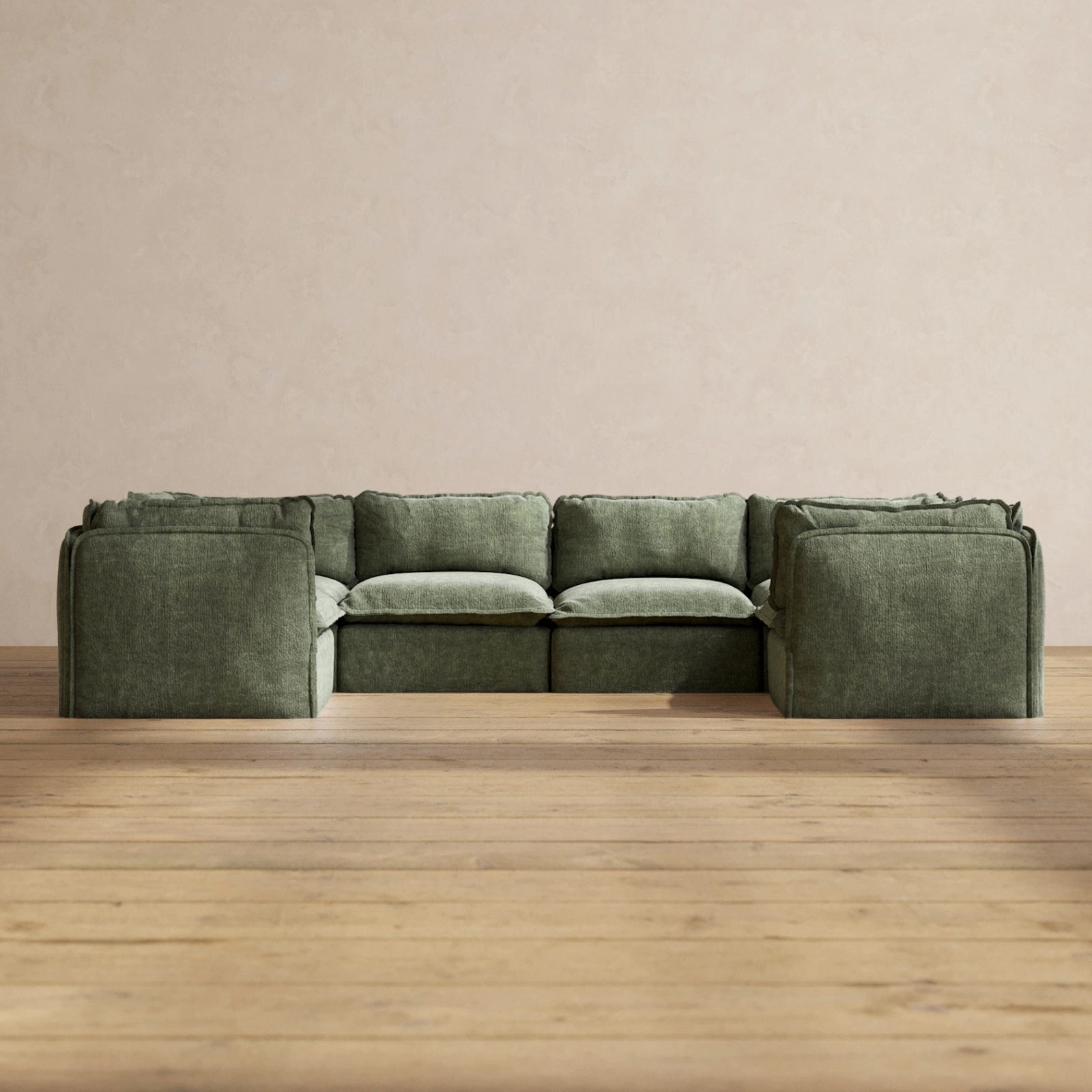 Slipcover Only - Modular Performance 6-Seater U-Sectional | Heirloom Velvet in Willow