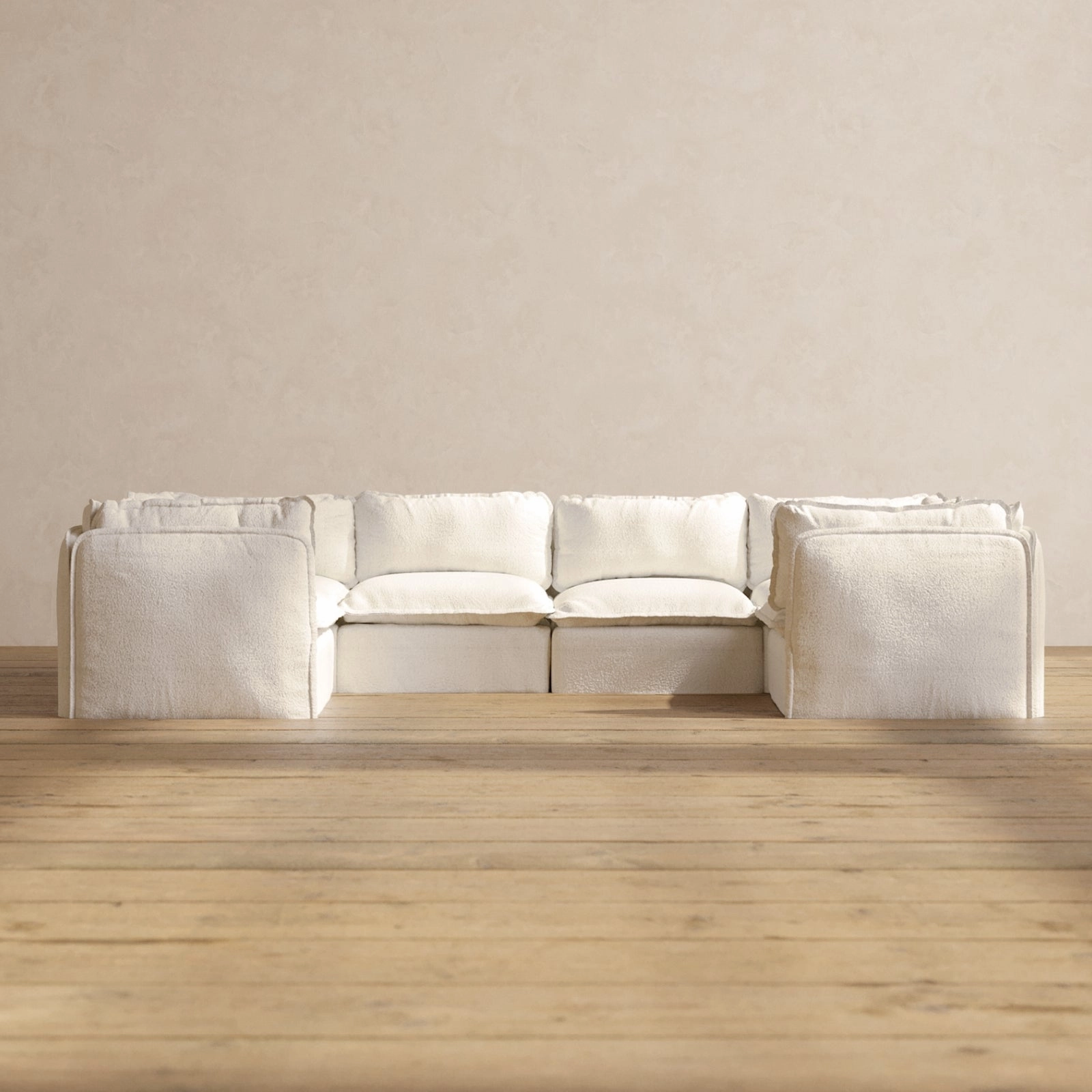 Slipcover Only - Modular Performance 6-Seater U-Sectional | Knit Boucle in Mousse