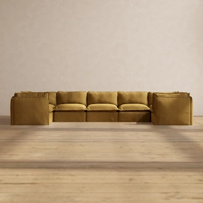 Slipcover Only - Modular Performance 7-Seater U-Sectional | Luxury Velvet in Toffee