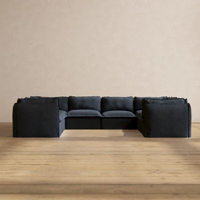 Slipcover Only - Modular Performance 8-Seater U-Sectional | Blended Weave in Indigo