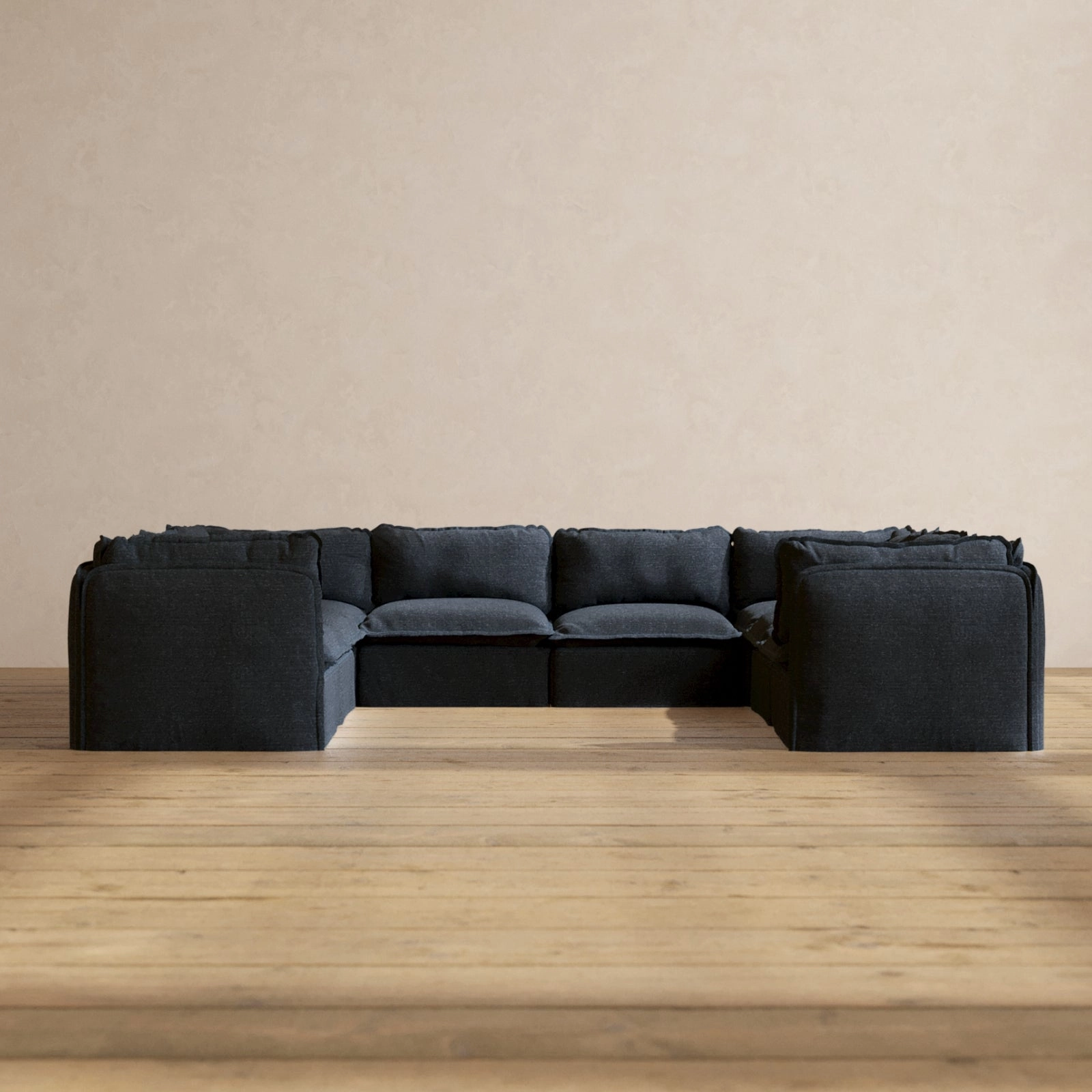 Slipcover Only - Modular Performance 8-Seater U-Sectional | Blended Weave in Indigo