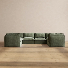Slipcover Only - Modular Performance 8-Seater U-Sectional | Heirloom Velvet in Willow