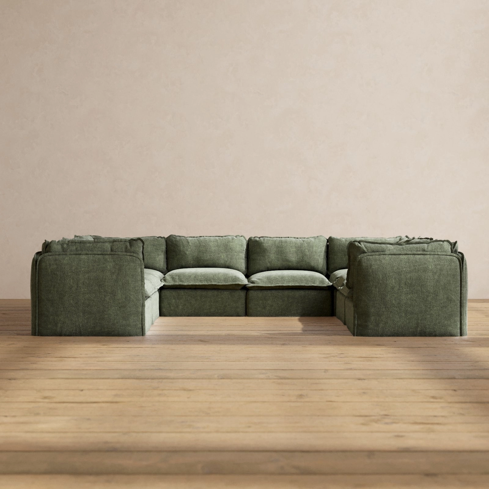 Slipcover Only - Modular Performance 8-Seater U-Sectional | Heirloom Velvet in Willow