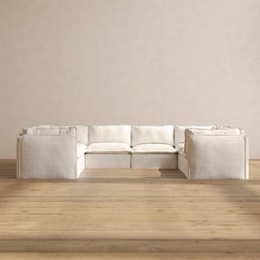 Slipcover Only - Modular Performance 8-Seater U-Sectional | Knit Boucle in Mousse