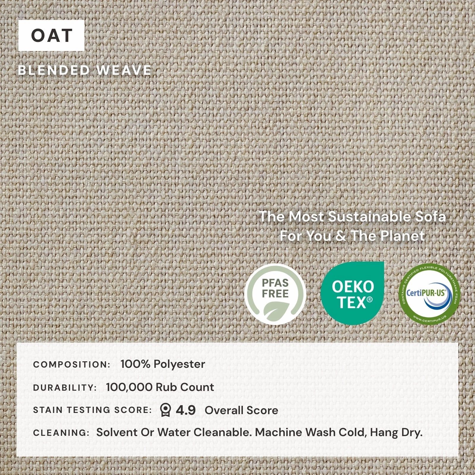 Slipcover Only - Modular Performance 8-Seater U-Sectional   Ottoman | Blended Weave in Oat