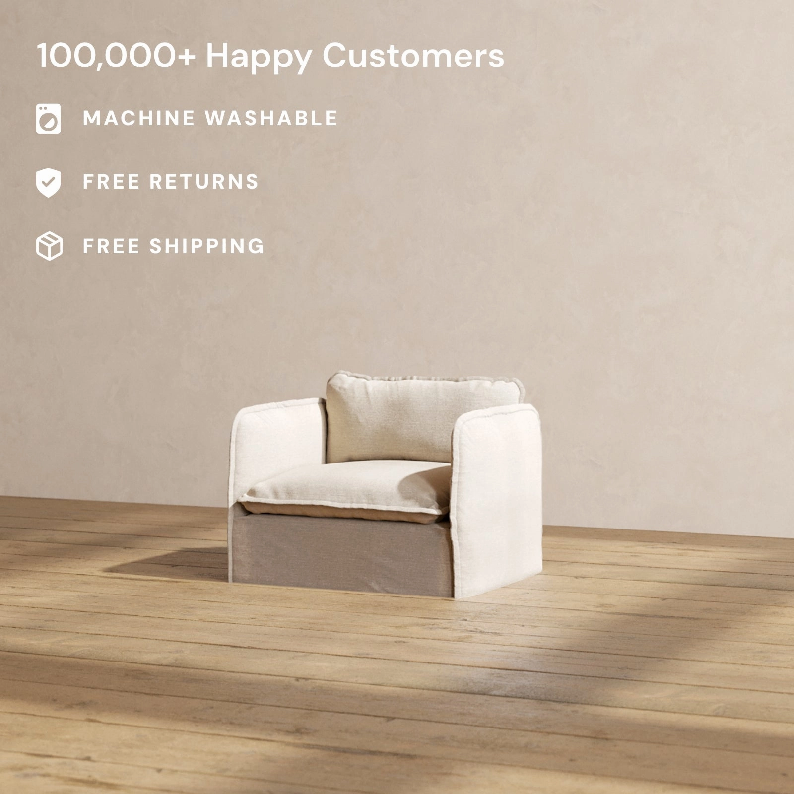 Slipcover Only - Modular Performance Armchair | Blended Weave in Oat