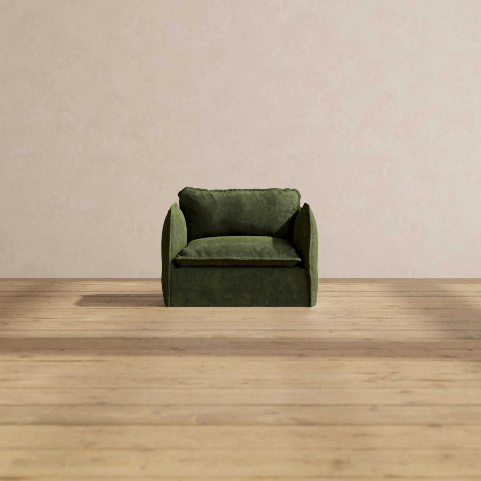 Slipcover Only - Modular Performance Armchair | Luxury Velvet in Olive