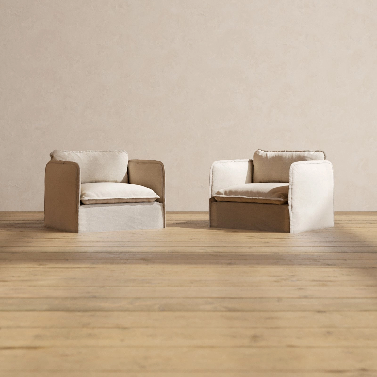 Slipcover Only - Modular Performance Armchair Set | Blended Weave in Oat