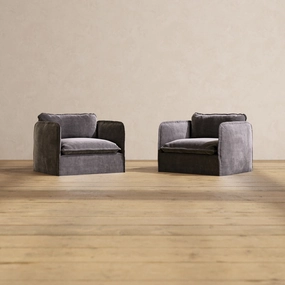 Slipcover Only - Modular Performance Armchair Set | Luxury Velvet in Cinder
