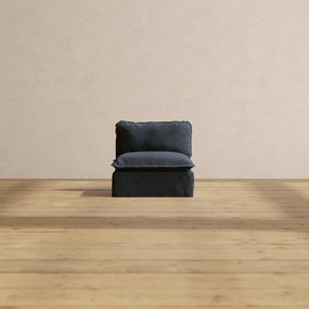 Slipcover Only - Modular Performance Armless Chair | Blended Weave in Indigo