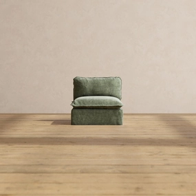 Slipcover Only - Modular Performance Armless Chair | Heirloom Velvet in Willow