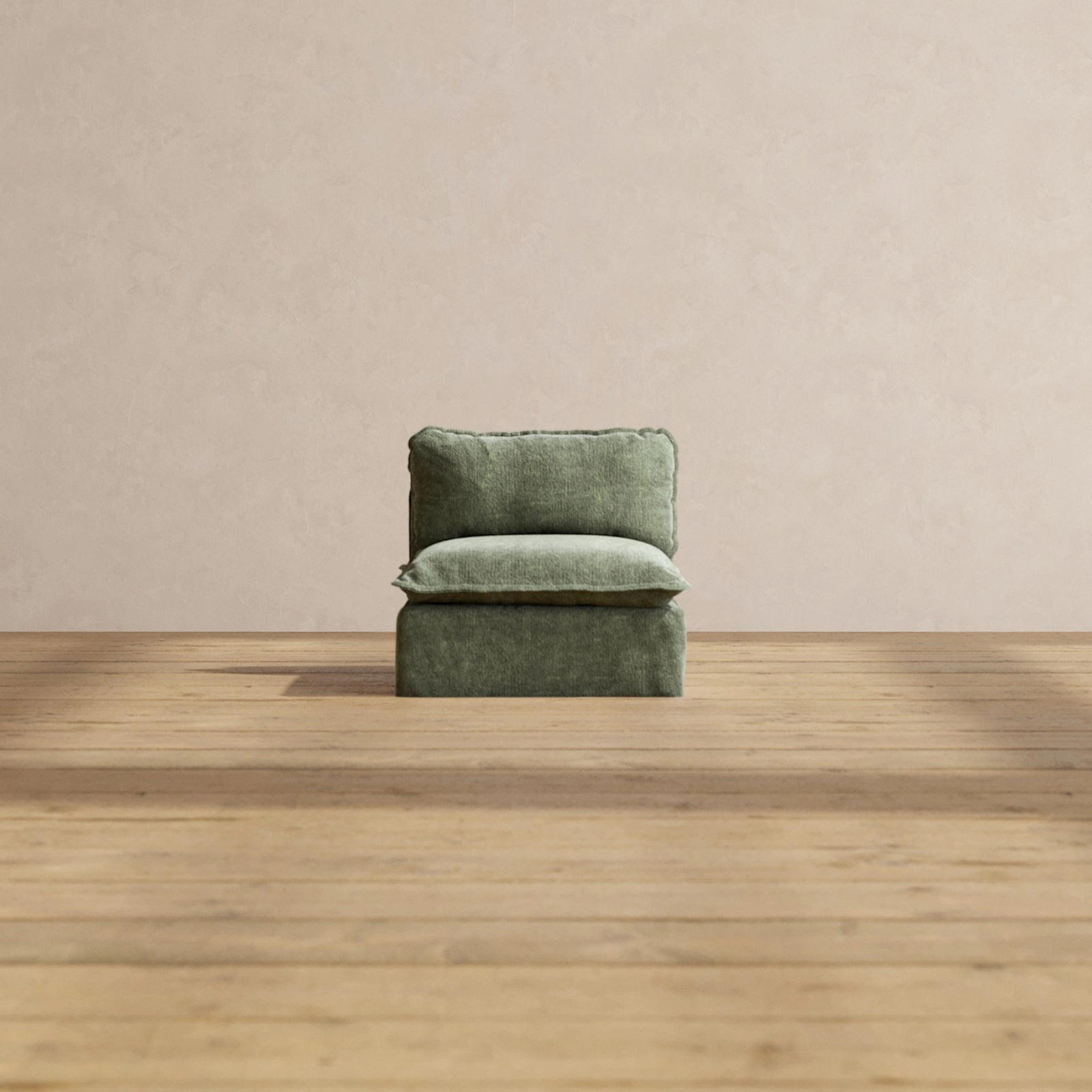 Slipcover Only - Modular Performance Armless Chair | Heirloom Velvet in Willow