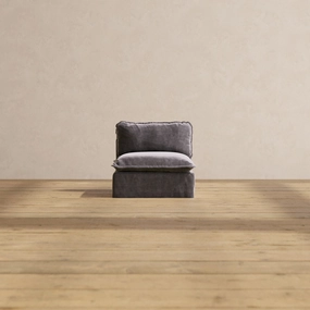 Slipcover Only - Modular Performance Armless Chair | Luxury Velvet in Cinder