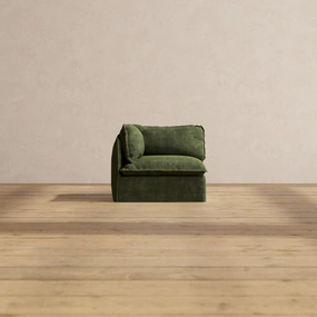 Slipcover Only - Modular Performance Corner Chair | Luxury Velvet in Olive