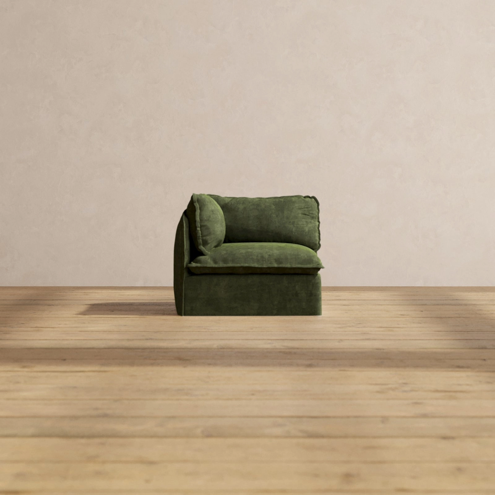 Slipcover Only - Modular Performance Corner Chair | Luxury Velvet in Olive