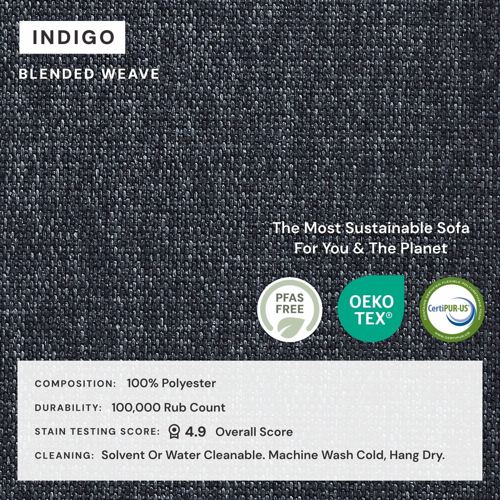 Slipcover Only - Modular Performance End Chair | Blended Weave in Indigo