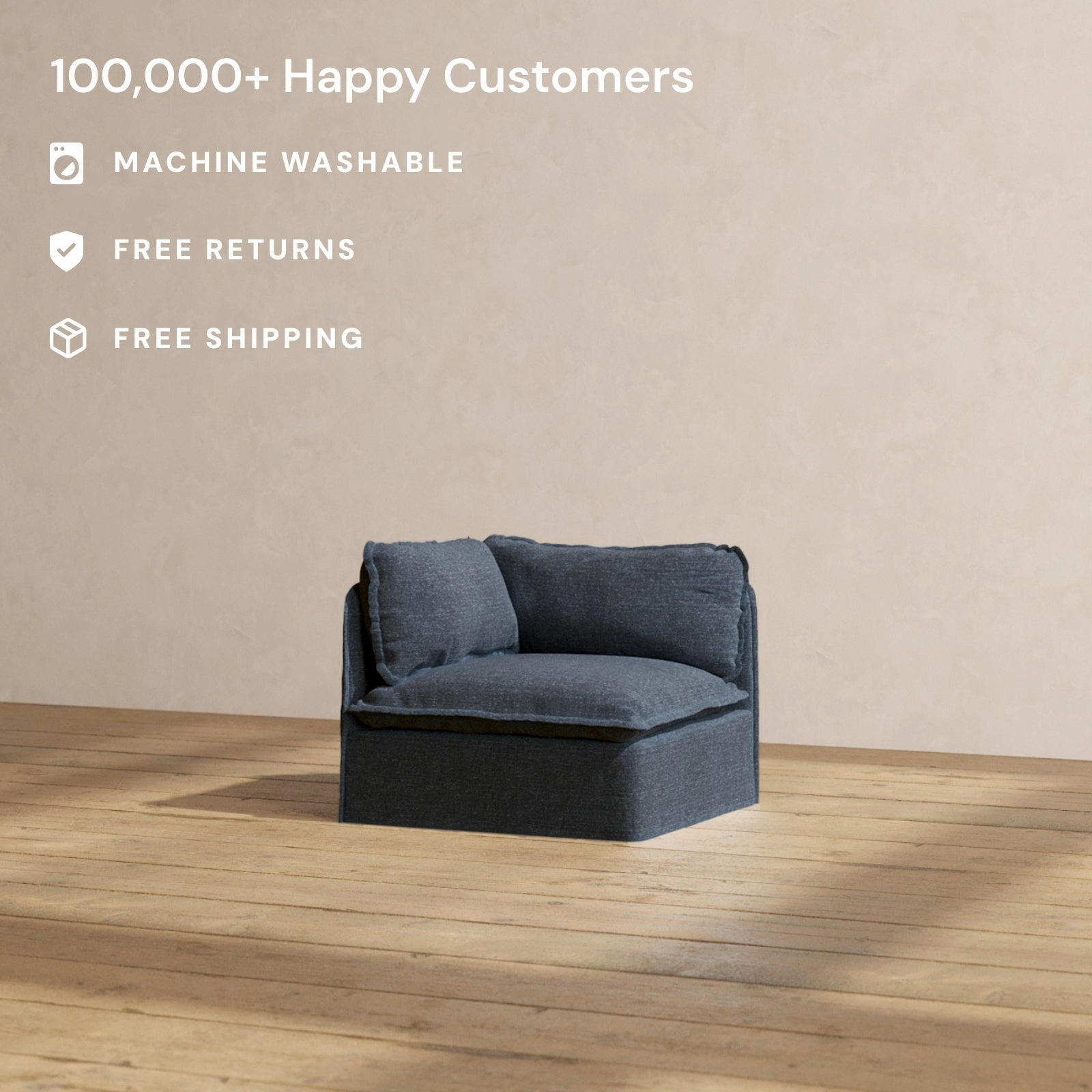 Slipcover Only - Modular Performance End Chair | Blended Weave in Indigo