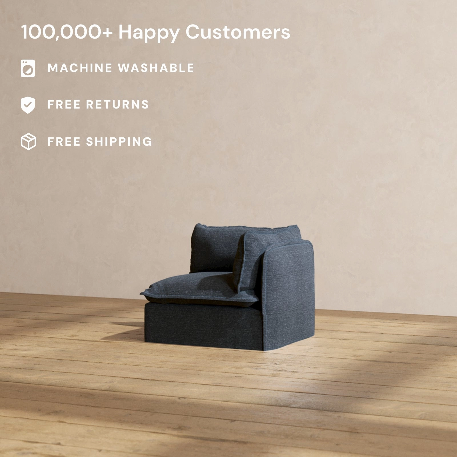 Slipcover Only - Modular Performance End Chair | Blended Weave in Indigo