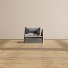 Slipcover Only - Modular Performance End Chair | Plush Weave in Ash