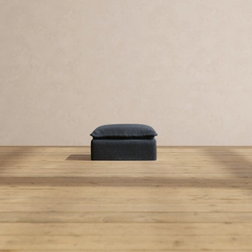 Slipcover Only - Modular Performance Ottoman | Blended Weave in Indigo