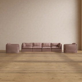 Slipcover Only - Modular Washable 4-Seater Sofa   Armchair Set in Sakura