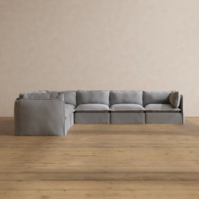 Slipcover Only - Modular Washable 7-Seater Corner Sectional in Pumice