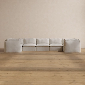 Slipcover Only - Modular Washable 7-Seater U-Sectional in Powder