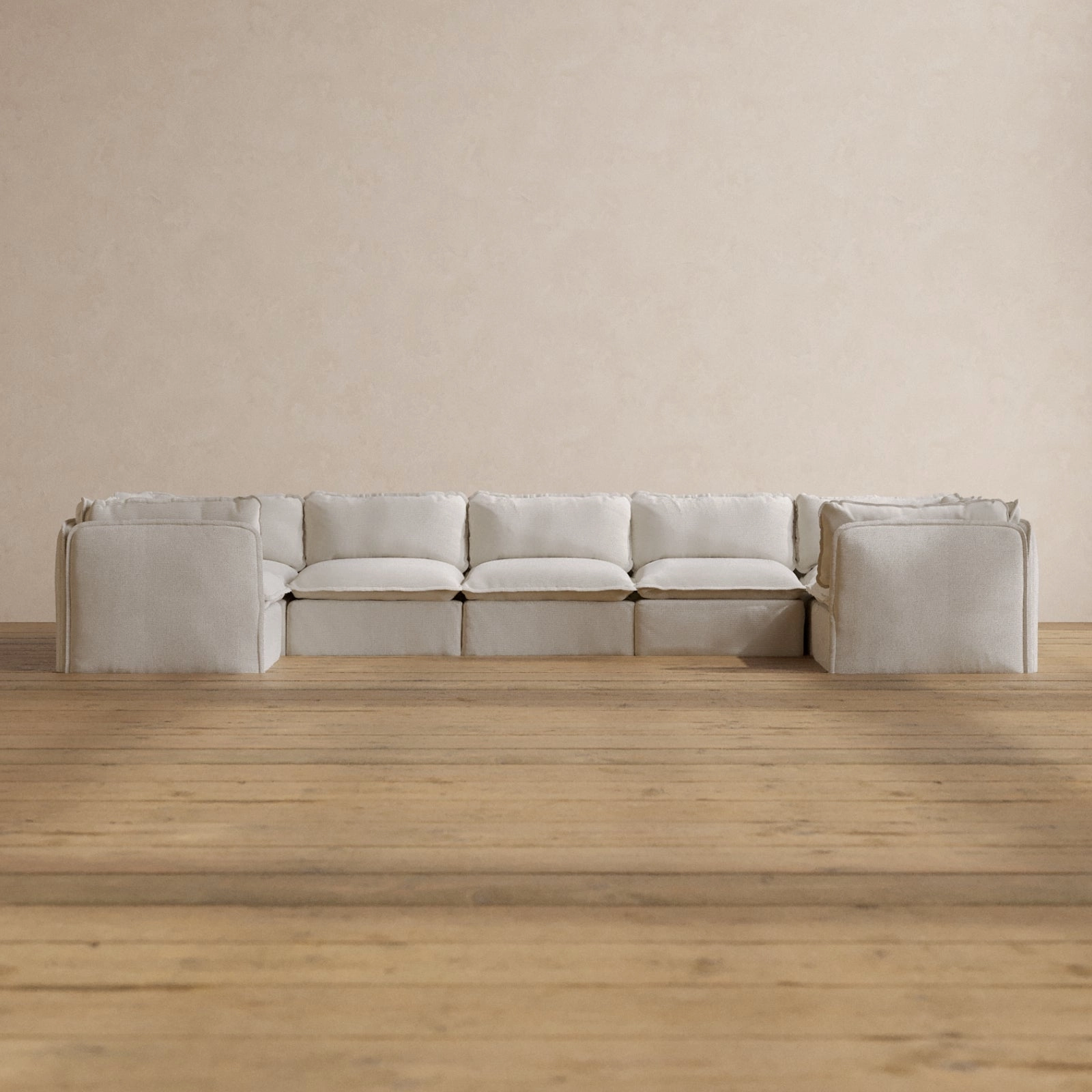 Slipcover Only - Modular Washable 7-Seater U-Sectional in Powder
