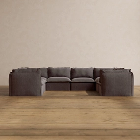 Slipcover Only - Modular Washable 8-Seater U-Sectional in Caviar