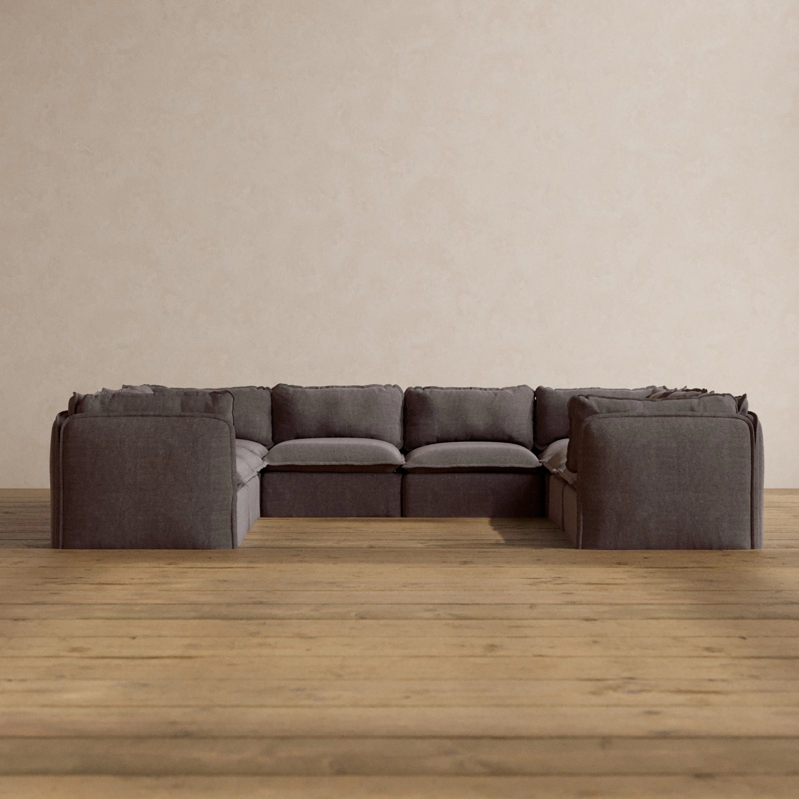 Slipcover Only - Modular Washable 8-Seater U-Sectional in Caviar