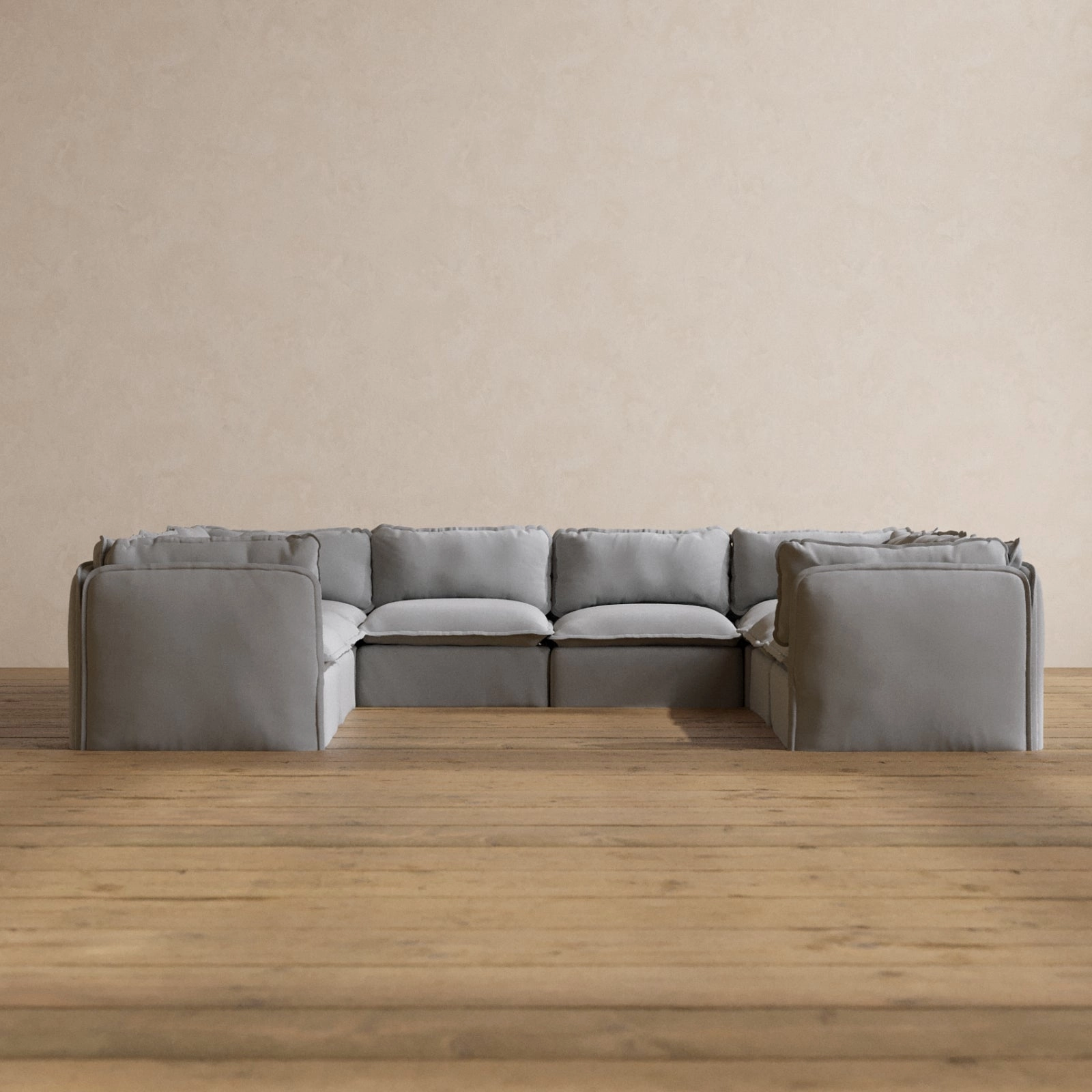 Slipcover Only - Modular Washable 8-Seater U-Sectional in Pumice