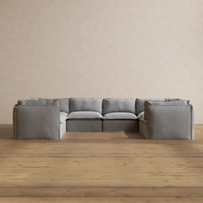 Slipcover Only - Modular Washable 8-Seater U-Sectional in Pumice