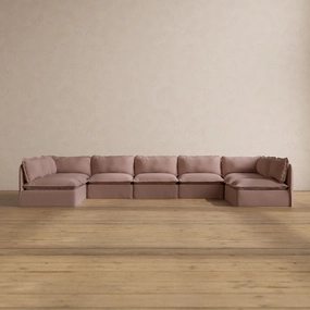 Slipcover Only - Modular Washable 9-Seater Open-Ends U-Sectional in Sakura
