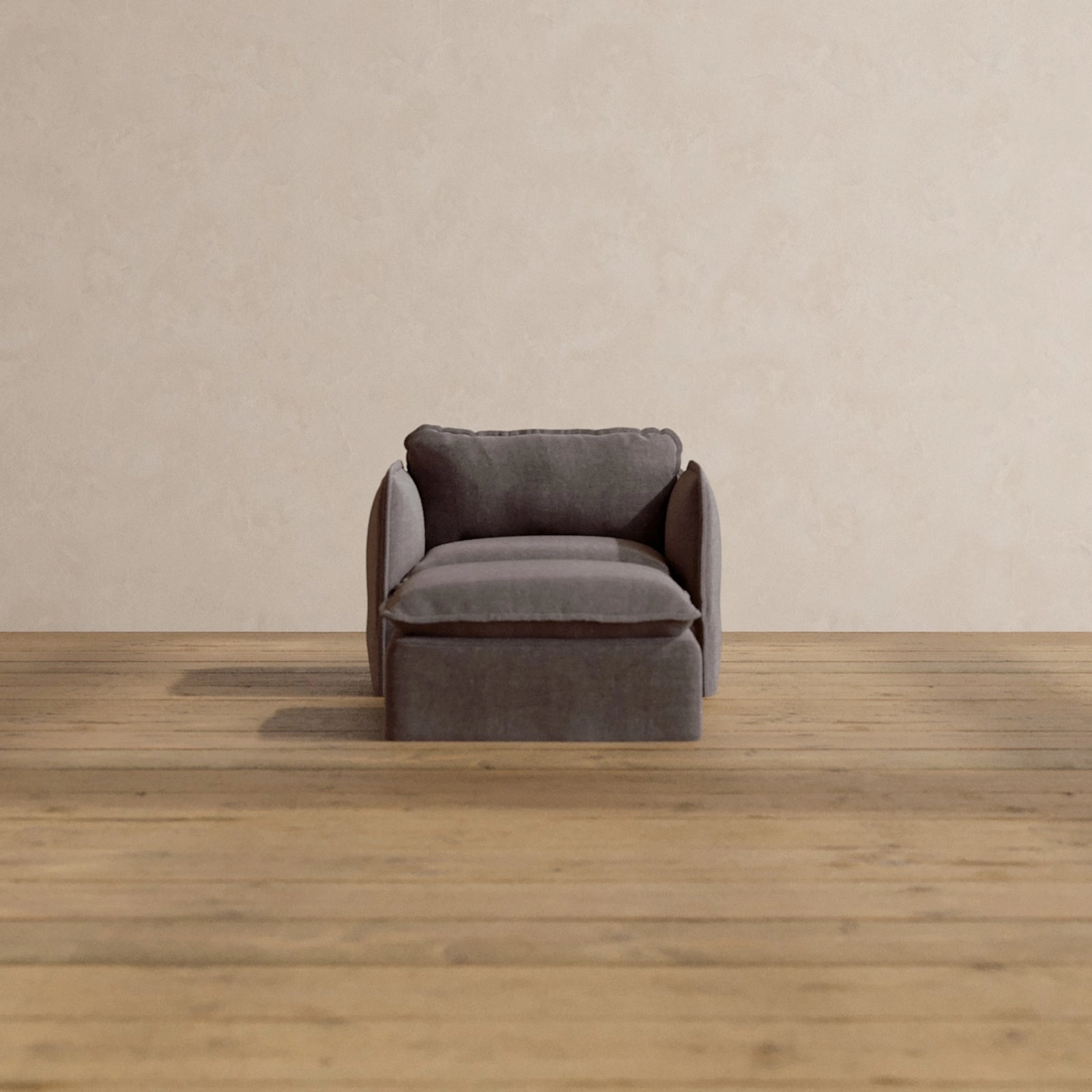 Slipcover Only - Modular Washable Armchair   Ottoman in Caviar